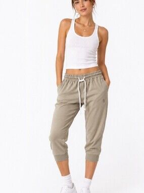 Free People Movement Flutter Cropped Joggers Size Large Tan
